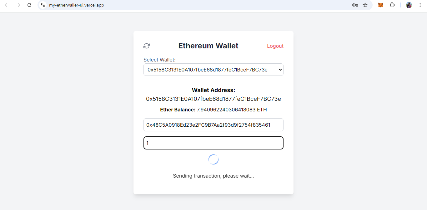 Mujju's Ethereum Wallet