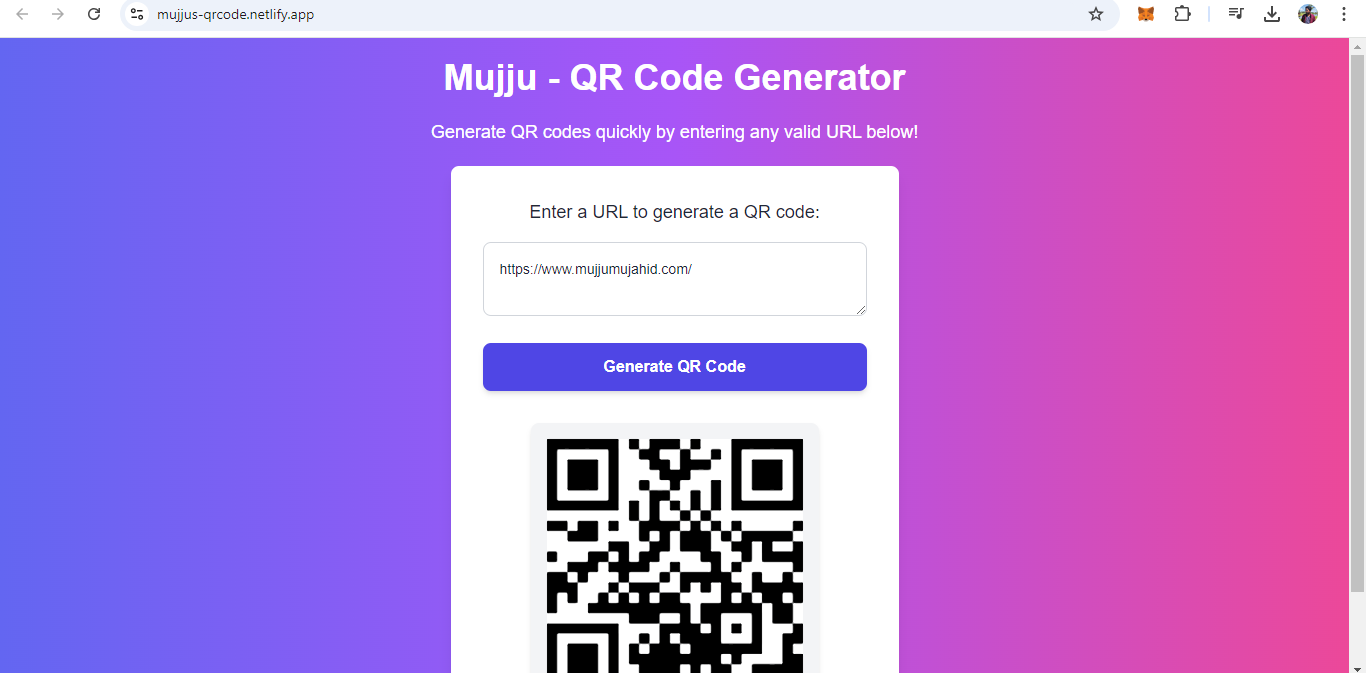 Mujju's QR Code Generator