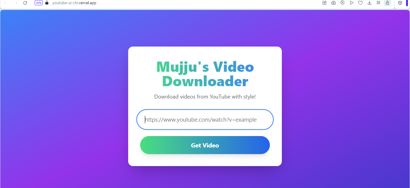 Mujju's YouTube Video Downloader